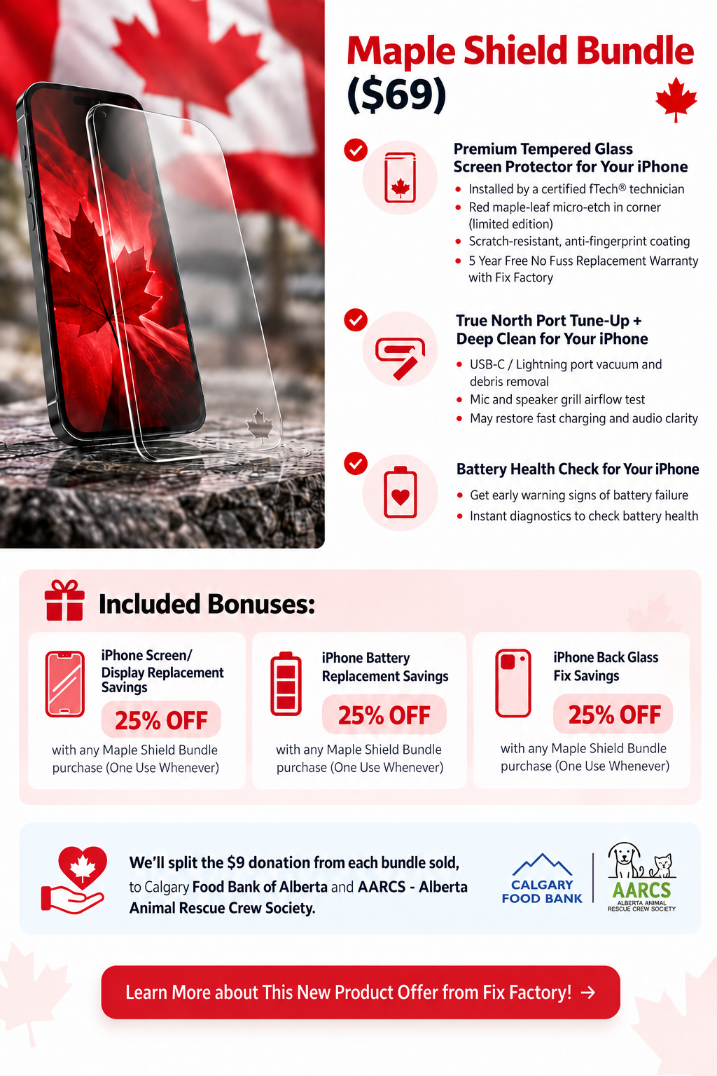 Maple Shield Bundle promotional poster from Fix Factory Canada