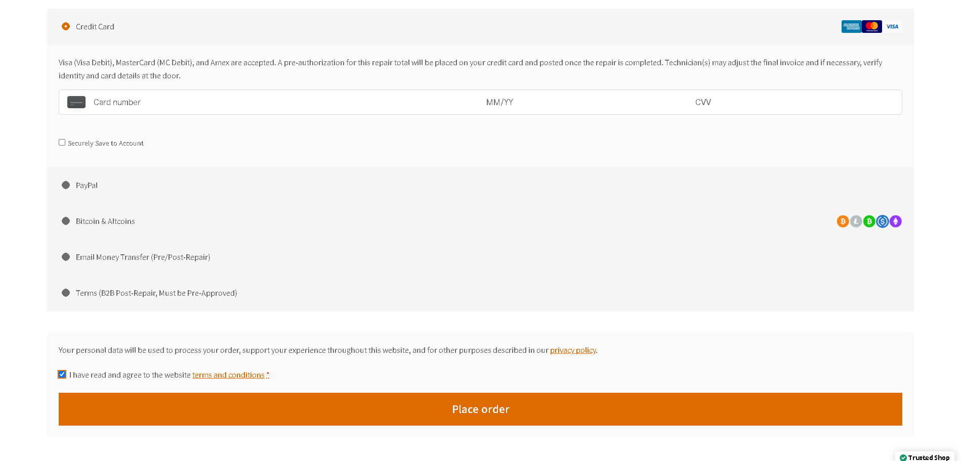 Checkout and Place order - Book with Fix Factory