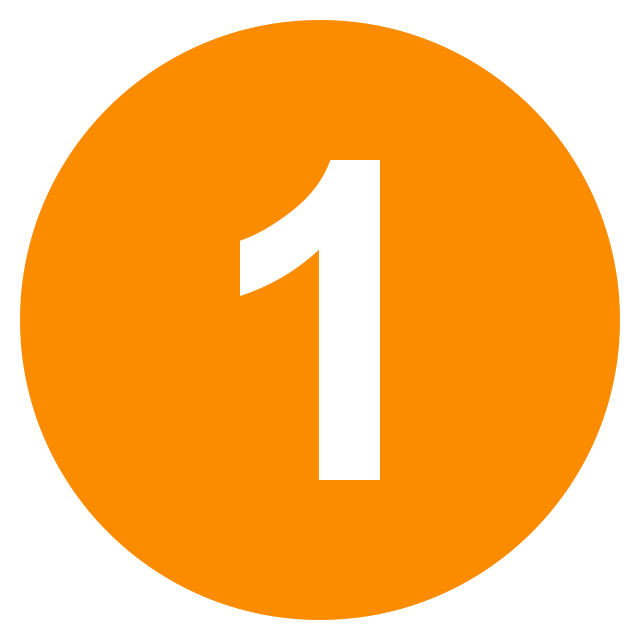 circle orange number 1