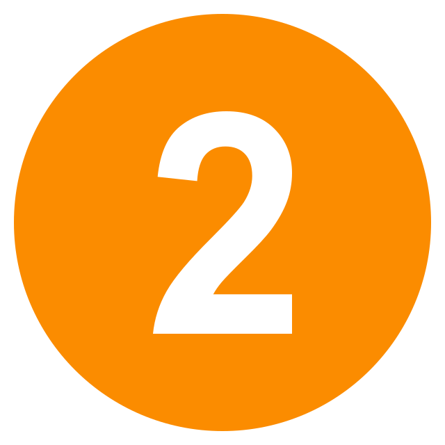 circle orange number 2