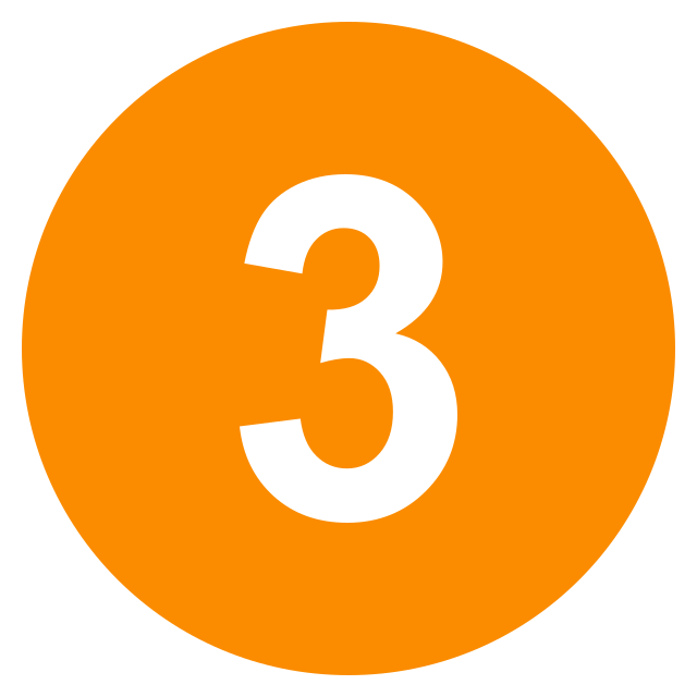 circle orange number 3