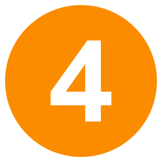 circle orange number 4